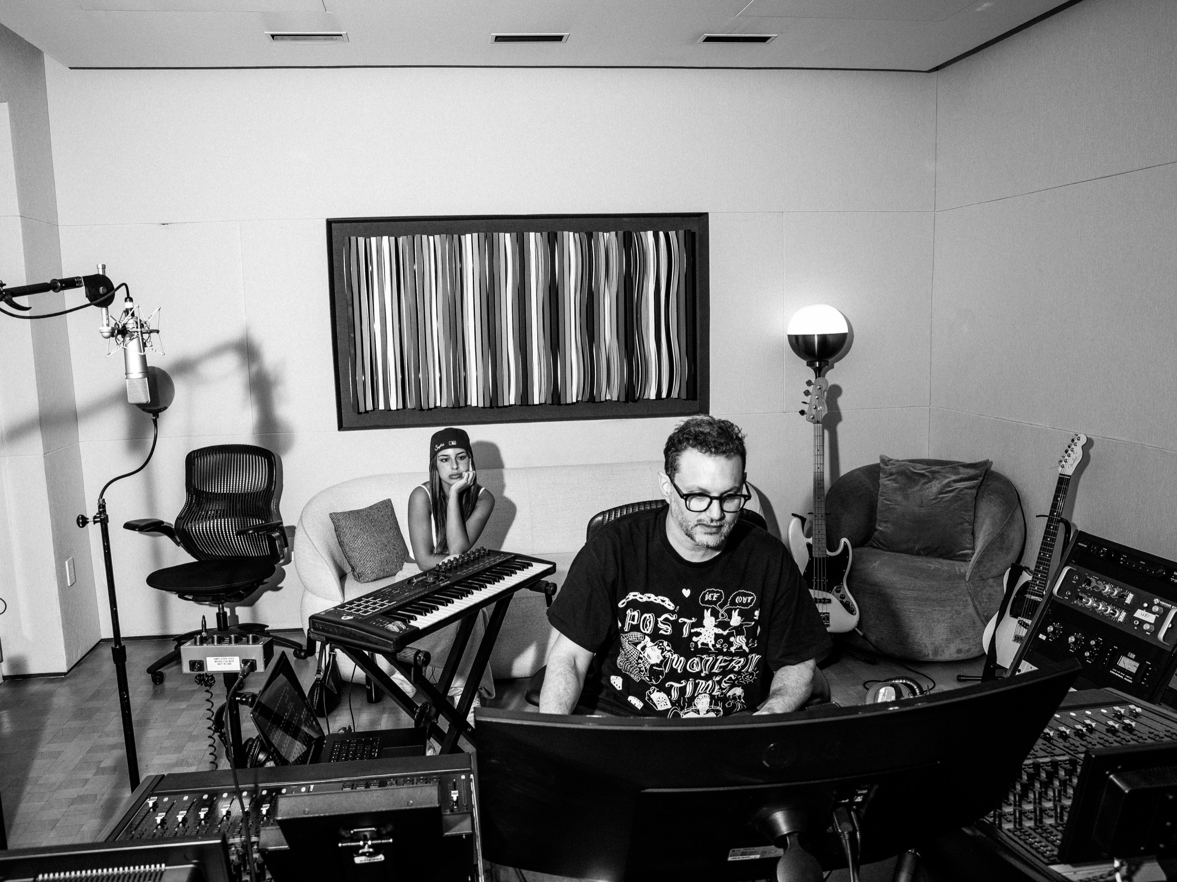 Matt Kass working on a recording with Sophie Shaw